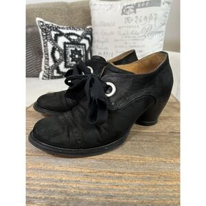 John Fluevog East End Templeton 10.5 Black Leather Lace Up Lolita Steampunk